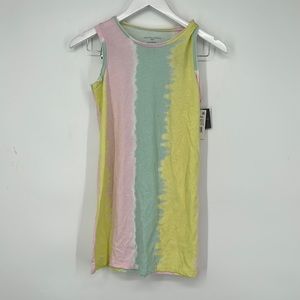 Grayson Threads Girls Kids' Tie Dye Striped Tank Dress Multicolored L(10-12) NWT